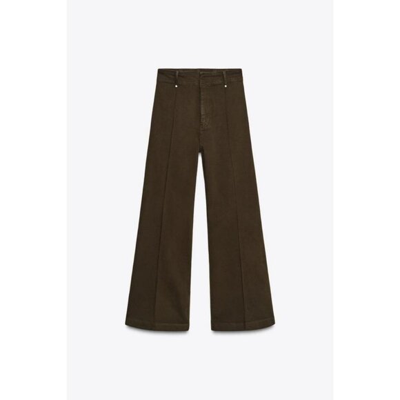 ZARA JEANS ZW COLLECTION TAILORED WIDE LEG HIGH-WAIST - Picture 1 of 7